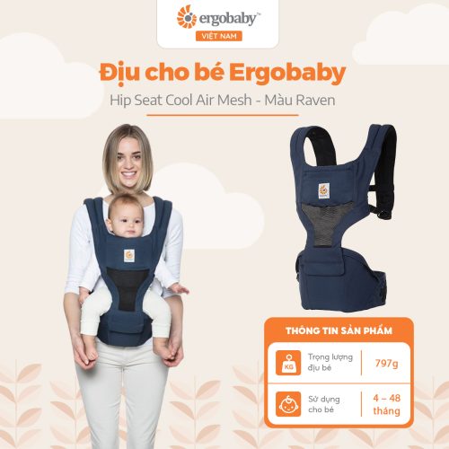 Địu cho bé Ergobaby Hip Seat Cool Air Mesh, Raven