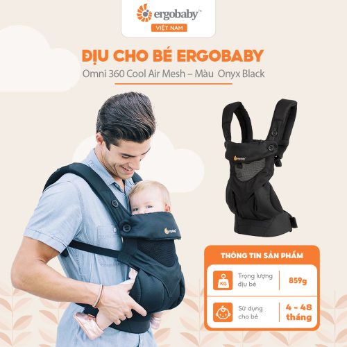 Địu cho bé Ergobaby 360 Cool Air Mesh, Onyx Black
