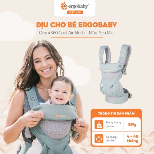 Địu cho bé Ergobaby 360 Cool Air Mesh, Sea Mist
