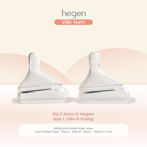Bộ 2 Núm ti Hegen size L trên 6 tháng