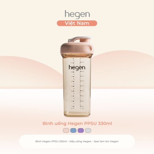 Bình uống Hegen PPSU 330ml, Pink