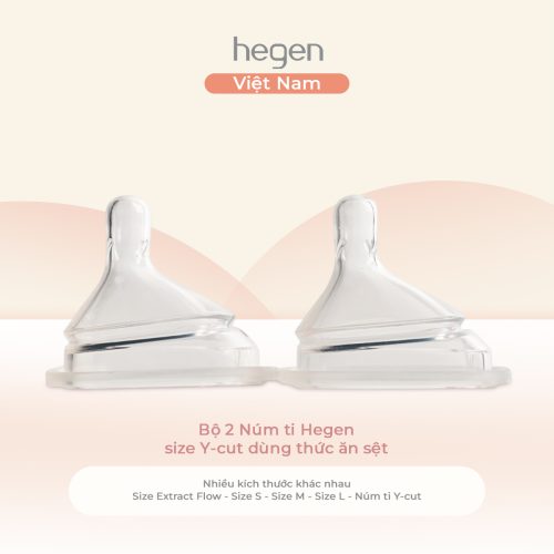 Bộ 2 Núm ti Hegen size Y-cut dùng thức ăn sệt
