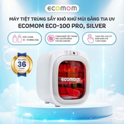 Máy tiệt trùng sấy khô khử mùi bằng tia UV Ecomom ECO-100 Pro, Silver