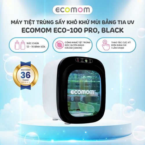 Máy tiệt trùng sấy khô khử mùi bằng tia UV Ecomom ECO-100 Pro, Black