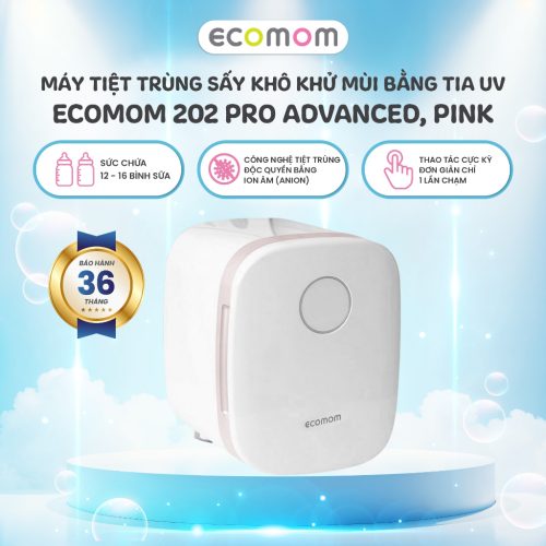 Máy tiệt trùng sấy khô khử mùi bằng tia UV Ecomom ECO-202 Pro Advanced, Pink