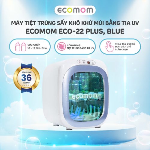 Máy tiệt trùng sấy khô khử mùi bằng tia UV Ecomom ECO-22 Plus, Blue