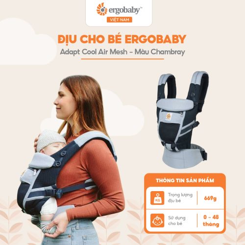 Địu cho bé Ergobaby Adapt Cool Air Mesh, Chambray