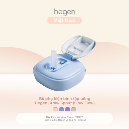 Bộ phụ kiện bình tập uống Hegen Straw Spout, Blue