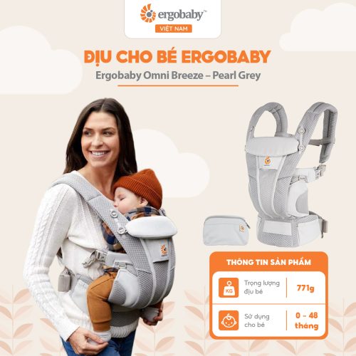 Địu cho bé Ergobaby Omni Breeze, Pearl Grey