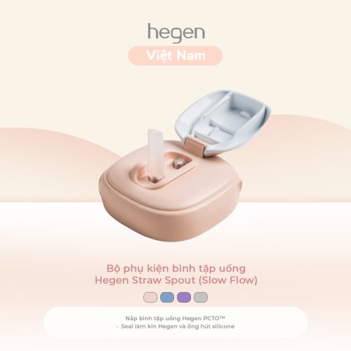 Bộ phụ kiện bình tập uống Hegen Straw Spout, Pink