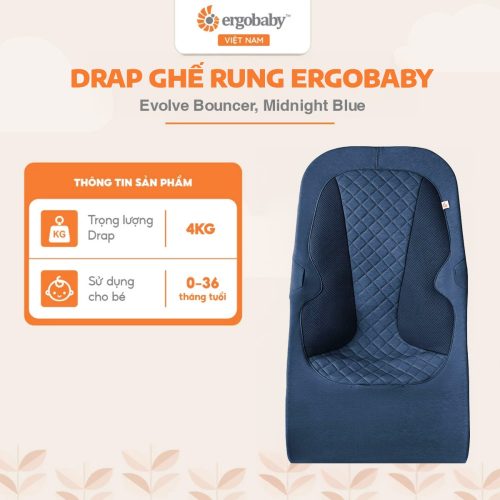 Drap ghế rung Ergobaby Evolve Bouncer, Midnight Blue