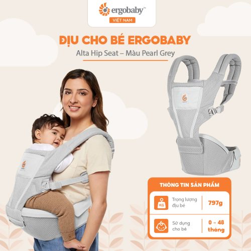 Địu cho bé Ergobaby Alta Hip Seat, Pearl Grey