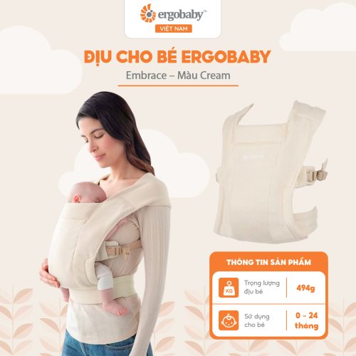 Địu sơ sinh Ergobaby Embrace, Cream