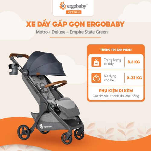 Xe đẩy gấp gọn Ergobaby Metro+ Deluxe – Empire State Green