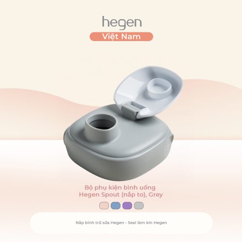 Bộ phụ kiện bình uống Hegen Hegen Spout (nắp to), Grey