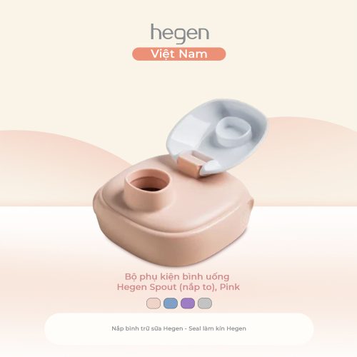 Bộ phụ kiện bình uống Hegen Spout (nắp to), Pink