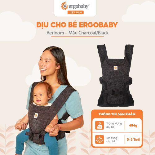 Địu cho bé Ergobaby Aerloom - Charcoal/Black