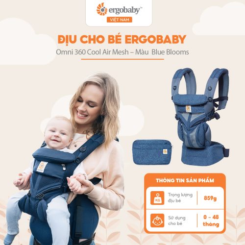 Địu cho bé Ergobaby Omni 360 Cool Air Mesh, Blue Blooms