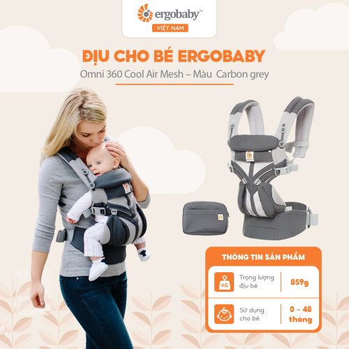 Địu cho bé Ergobaby Omni 360 Cool Air Mesh, Carbon grey