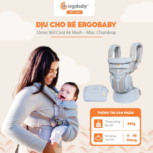 Địu cho bé Ergobaby Omni 360 Cool Air Mesh, Chambray
