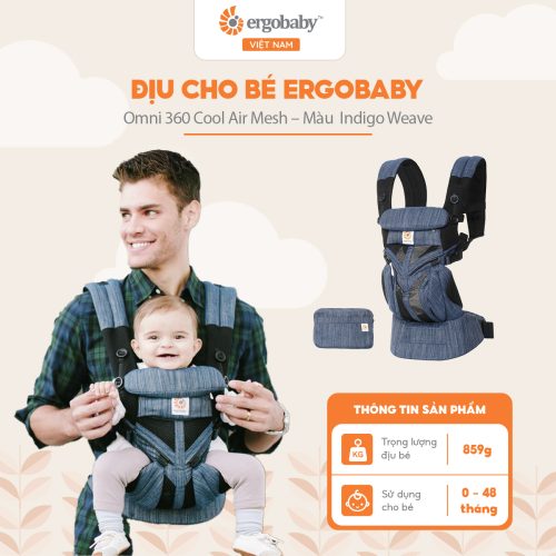 Địu cho bé Ergobaby Omni 360 Cool Air Mesh, Indigo Weave