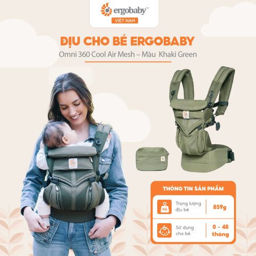 Địu cho bé Ergobaby Omni 360 Cool Air Mesh, Khaki Green