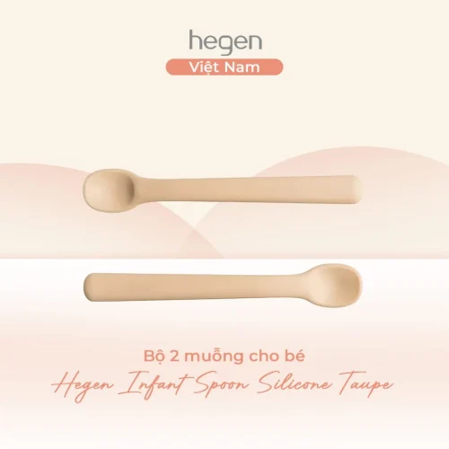 Bộ muỗng cho bé Hegen Infant Spoon Silicone Taupe