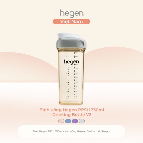 Bình uống Hegen PPSU 330ml Drinking Bottle V2, Grey