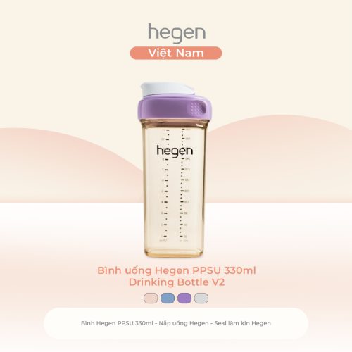 Bình uống Hegen PPSU 330ml Drinking Bottle V2, Purple