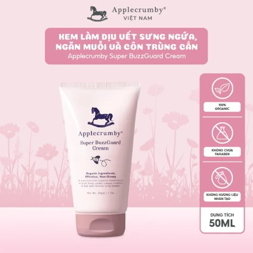 Kem làm dịu vết sưng ngứa, ngăn ngừa muỗi và côn trùng cắn Applecrumby Super BuzzGuard Cream, 50ml