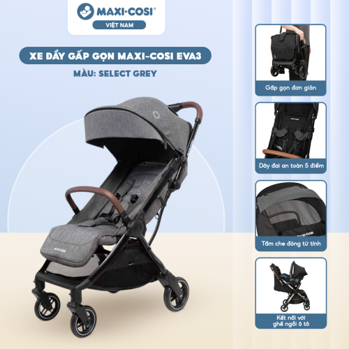 Xe đẩy gấp gọn Maxi-Cosi Leona2, Select Grey