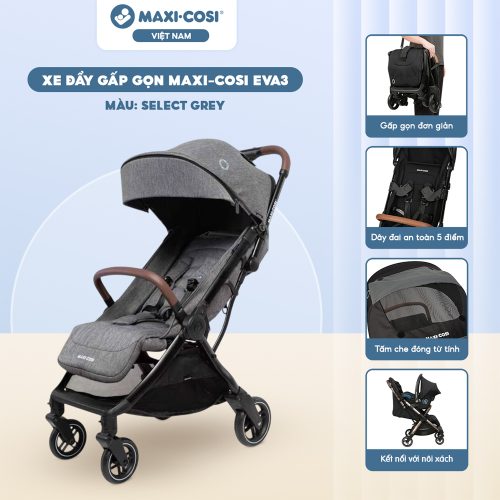 Xe đẩy gấp gọn Maxi-Cosi Eva3, Select Grey