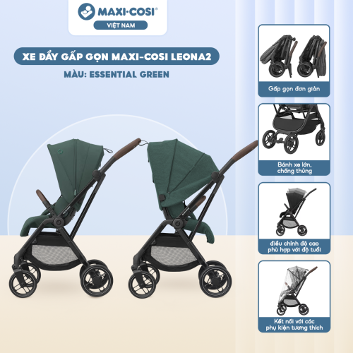 Xe đẩy gấp gọn Maxi-Cosi Leona2, Essential Green