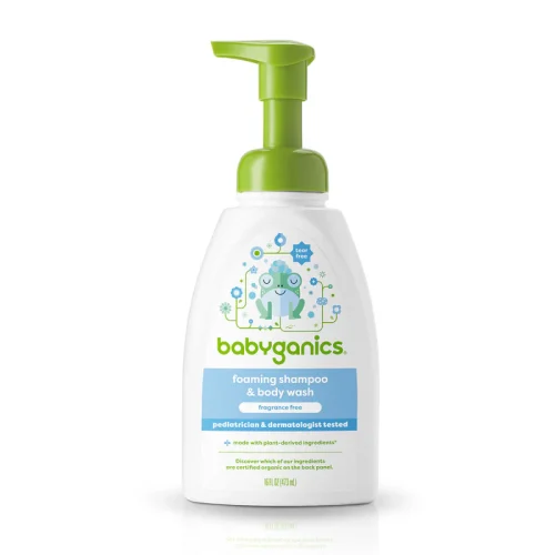 Sữa tắm gội Organic không mùi Babyganics Shampoo + Body Wash Fragrance Free, 473ml
