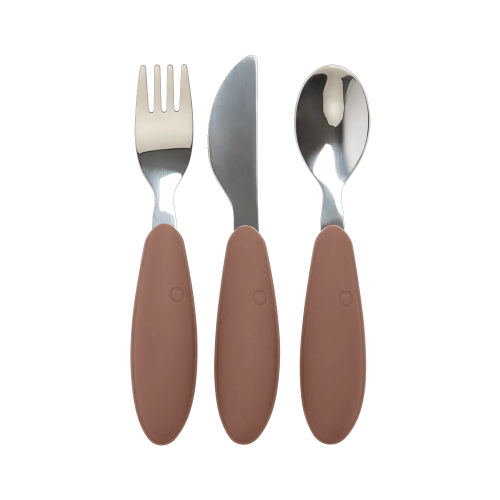 Bộ dao, muỗng và nĩa ăn dặm BIBS Cutlery Set, Woodchuck