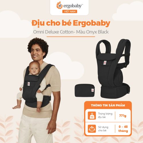 Địu cho bé Ergobaby Omni Deluxe Cotton, Onyx Black