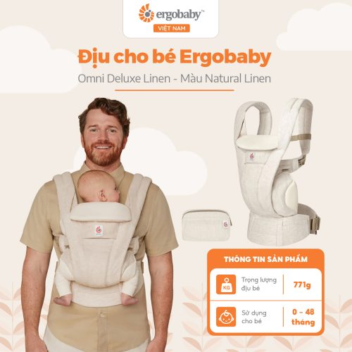 Địu cho bé Ergobaby Omni Deluxe Linen, Natural Linen