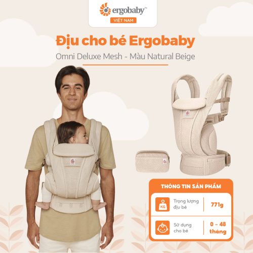 Địu cho bé Ergobaby Omni Deluxe Mesh, Natural Beige