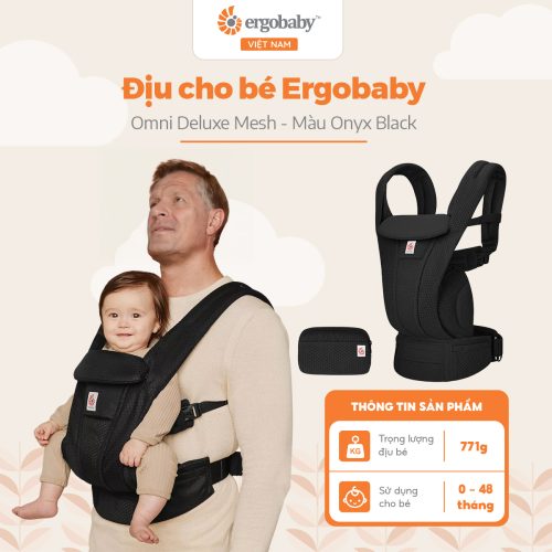 Địu cho bé Ergobaby Omni Deluxe Mesh, Onyx Black