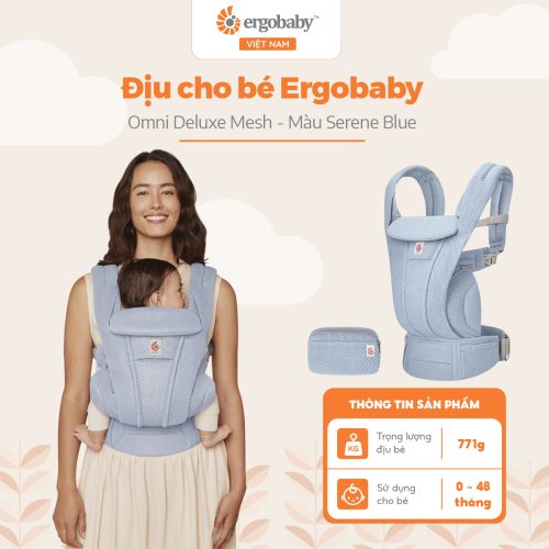 Địu cho bé Ergobaby Omni Deluxe Mesh, Serene Blue