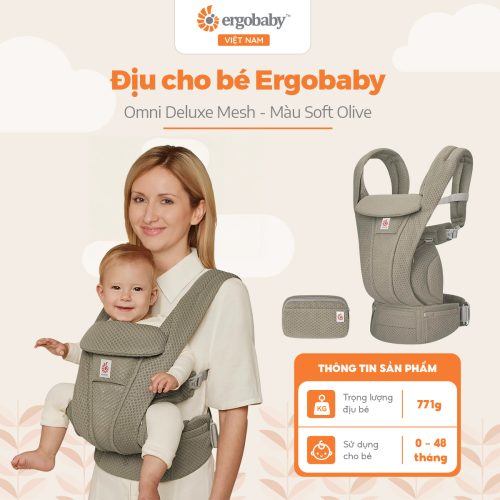Địu cho bé Ergobaby Omni Deluxe Mesh, Soft Olive