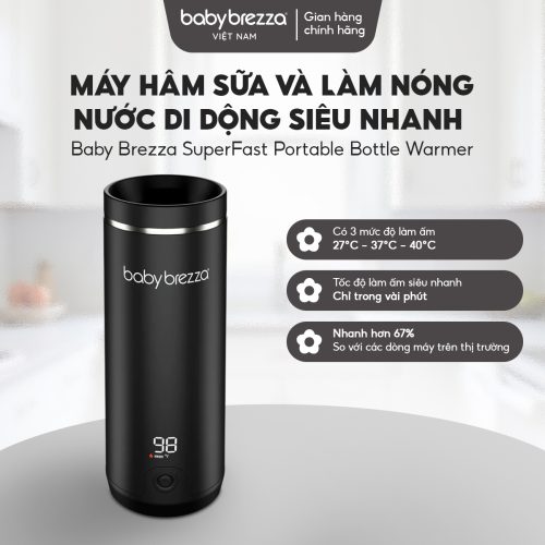 Máy hâm sữa và làm nóng nước di động siêu nhanh Baby Brezza Superfast Portable Bottle Warmer