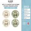 Bộ 4 ti ngậm cao su BIBS Studio Colour Latex Size 1 (từ 0-6 tháng), Pin Ivory Vanilla Mix/Pin Sage Mix.