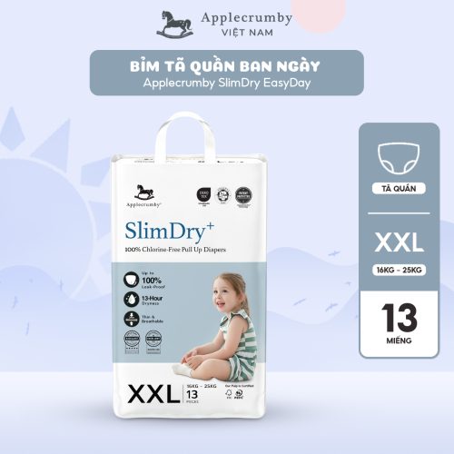 Bỉm tã quần ngày Applecrumby Slimdry Easyday Mini Pull Ups size XXL - 13 miếng (trên 18kg)