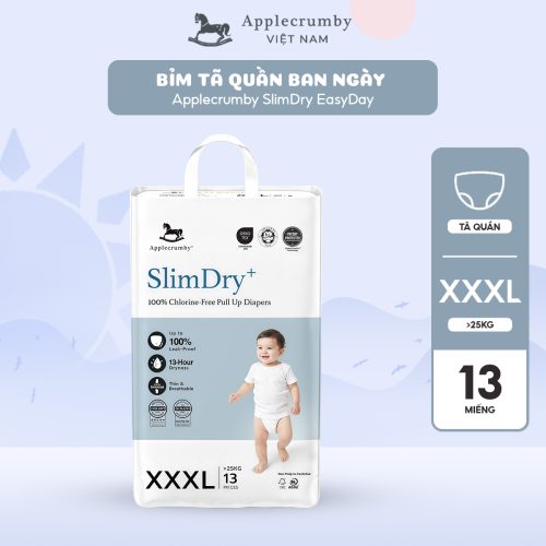 Bỉm tã quần ngày Applecrumby Slimdry Easyday Mini Pull Ups size XXXL - 13 miếng (18 - 35kg)