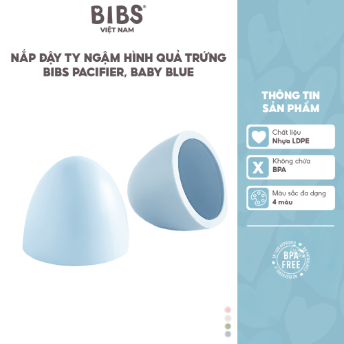 Nắp đậy ty ngậm hình quả trứng BIBS Pacifier Cap, Baby Blue