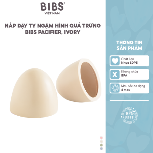 Nắp đậy ty ngậm hình quả trứng BIBS Pacifier Cap, Ivory