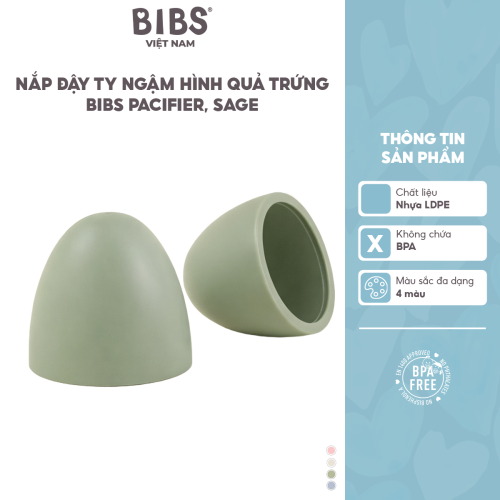 Nắp đậy ty ngậm hình quả trứng BIBS Pacifier Cap, Sage